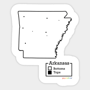 Arkansas Bottoms / Tops Map Sticker